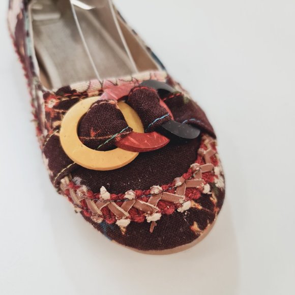 Ladies Multicolour Floral Pattern Flat Shoes UK 4 EU 37 Slip On - Picture 7 of 10